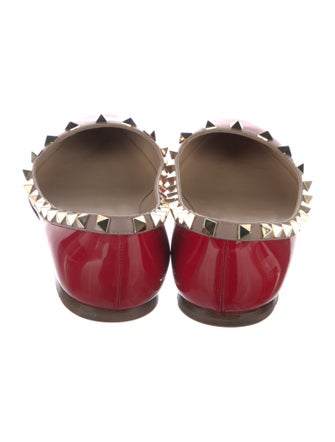 Valentino Rockstud Accents Patent Leather Ballet Flats