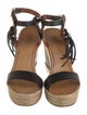 Valentino Leather Fringe Trim Accent Espadrilles
