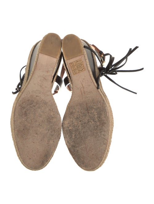 Valentino Leather Fringe Trim Accent Espadrilles