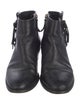 Valentino Leather Fringe Trim Accent Boots