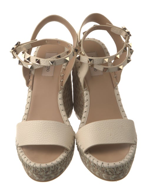 Valentino Rockstud Accents Leather Espadrilles