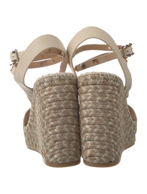 Valentino Rockstud Accents Leather Espadrilles