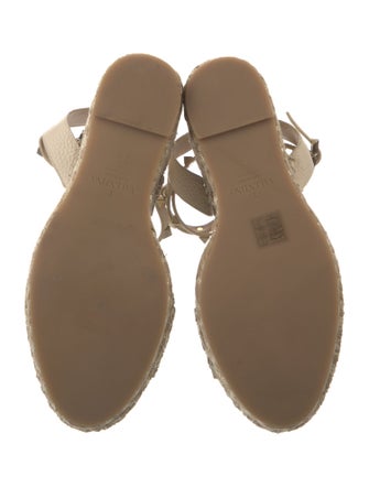 Valentino Rockstud Accents Leather Espadrilles