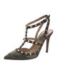 Valentino Rockstud Accents Crystal T-Strap Pumps