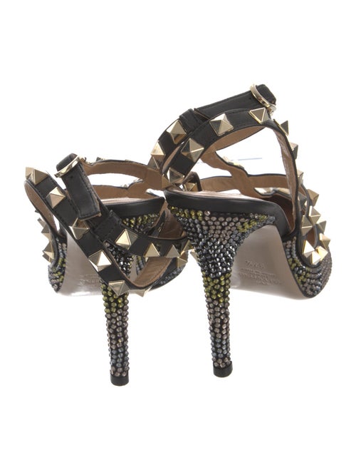 Valentino Rockstud Accents Crystal T-Strap Pumps