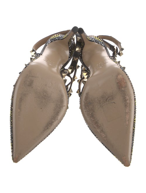 Valentino Rockstud Accents Crystal T-Strap Pumps