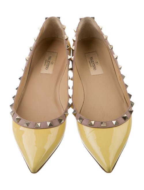 Valentino Rockstud Accents Patent Leather Flats