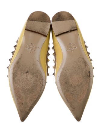Valentino Rockstud Accents Patent Leather Flats