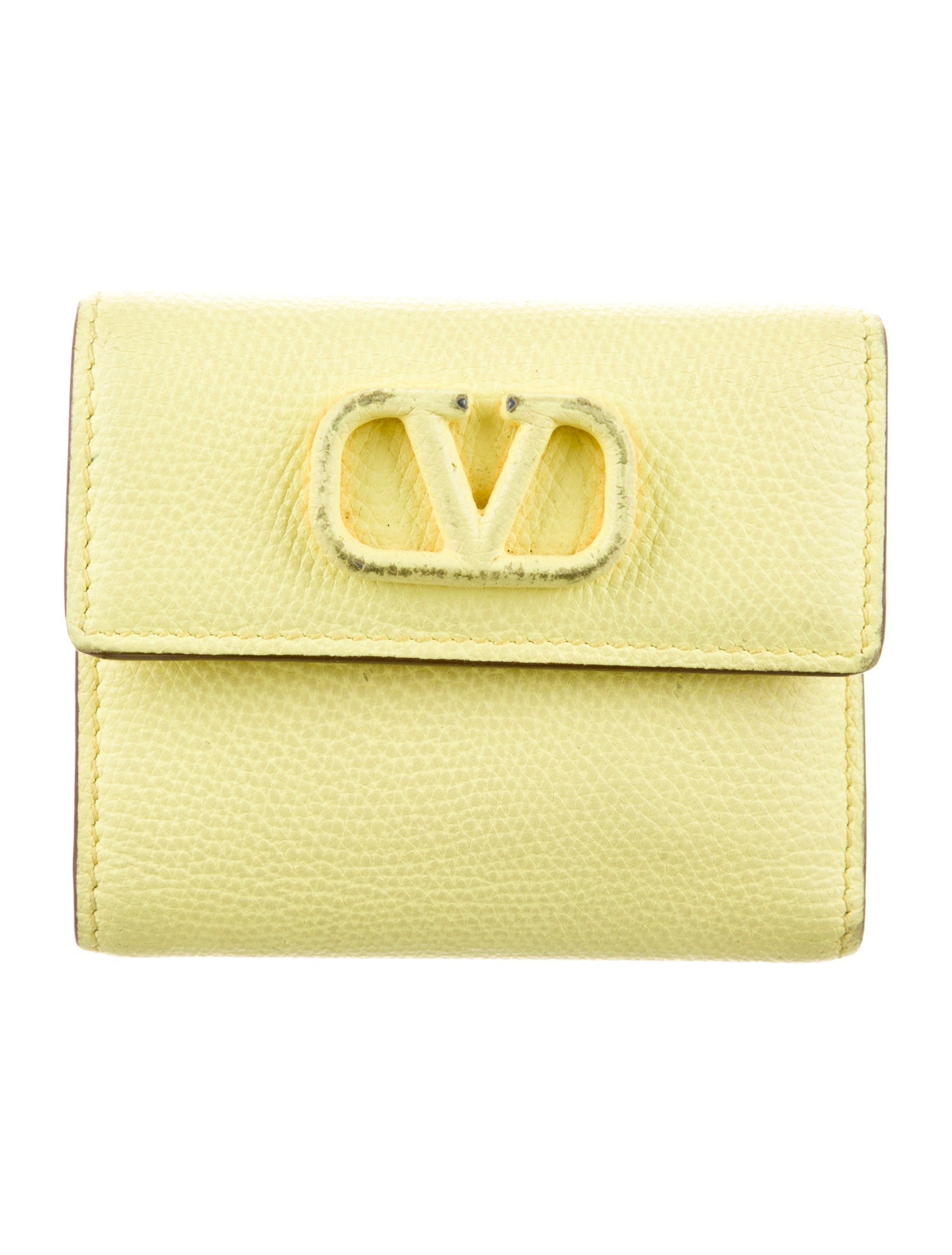 Valentino Vlogo Leather Compact Wallet