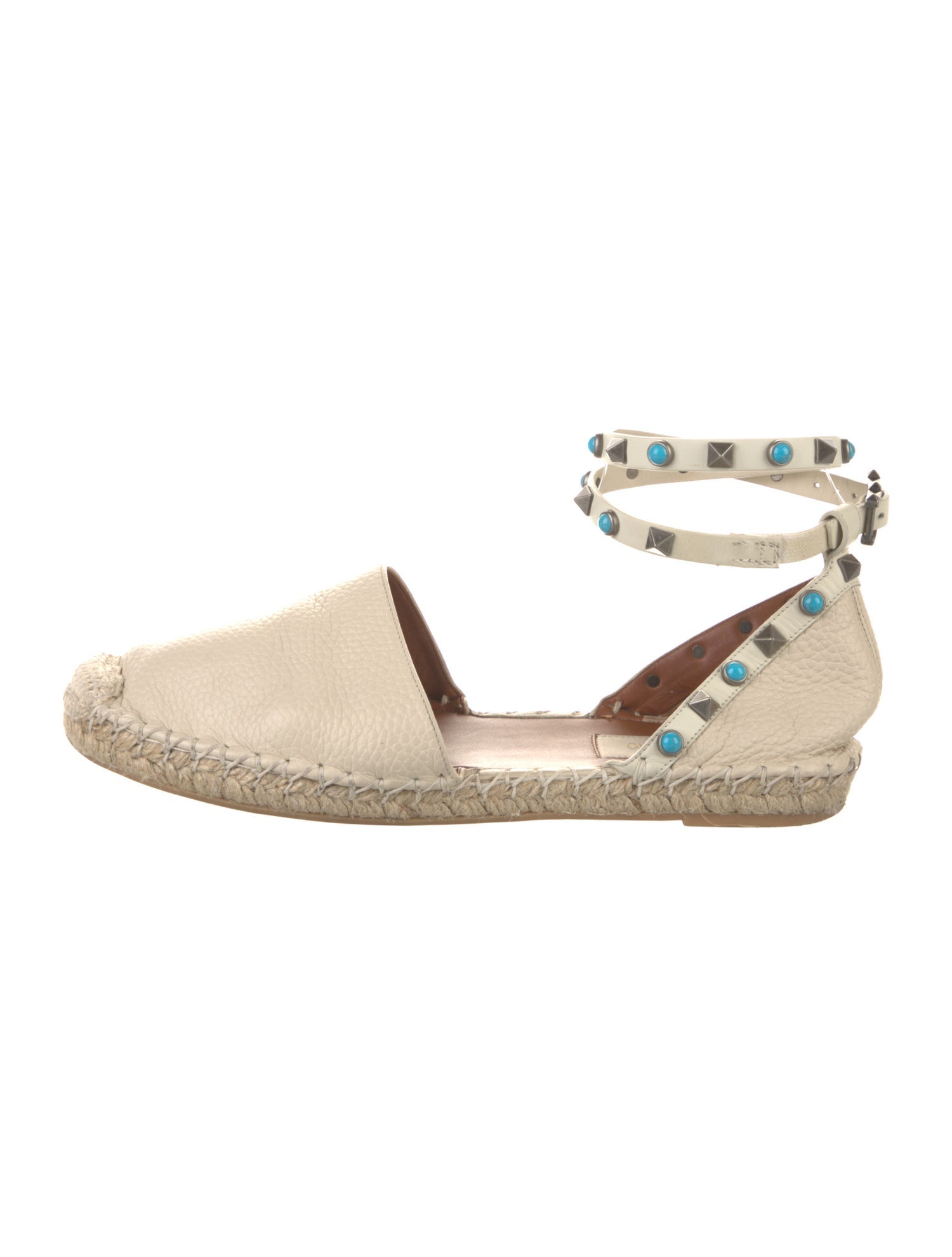 Valentino Rockstud Accents Leather D'Orsay Flats