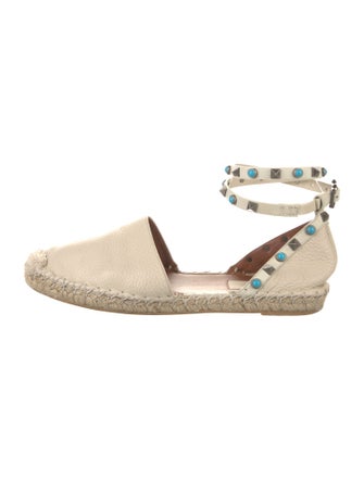 Valentino Rockstud Accents Leather D'Orsay Flats