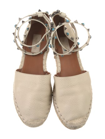 Valentino Rockstud Accents Leather D'Orsay Flats