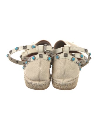 Valentino Rockstud Accents Leather D'Orsay Flats