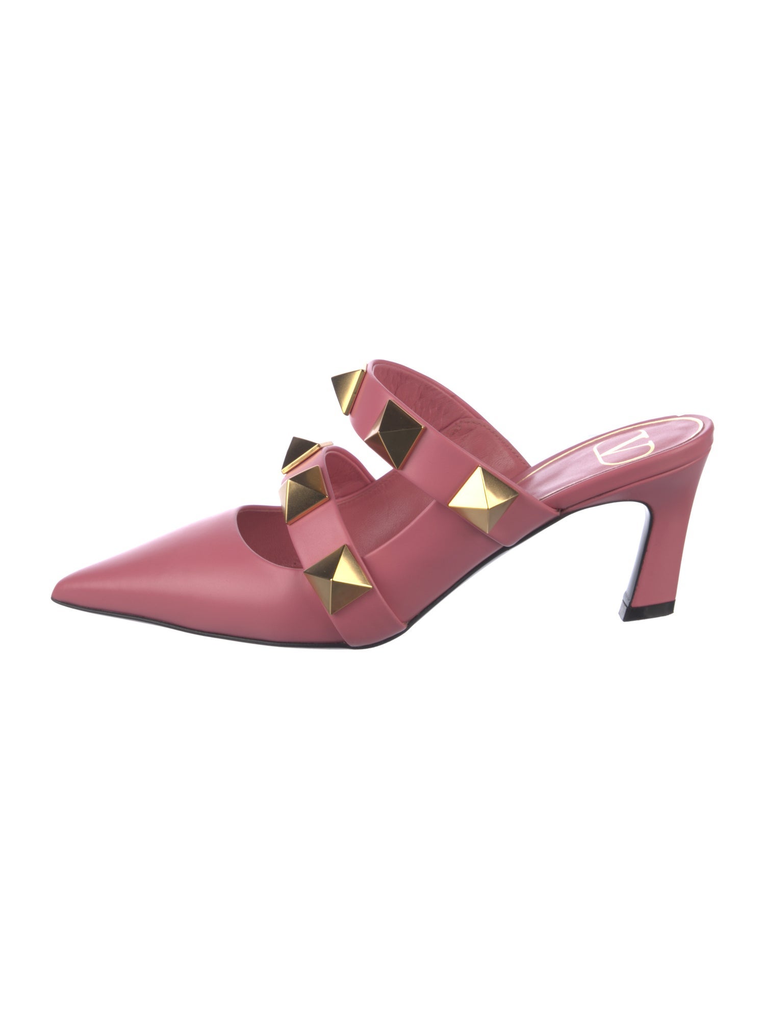 Valentino Rockstud Accents Leather Mules