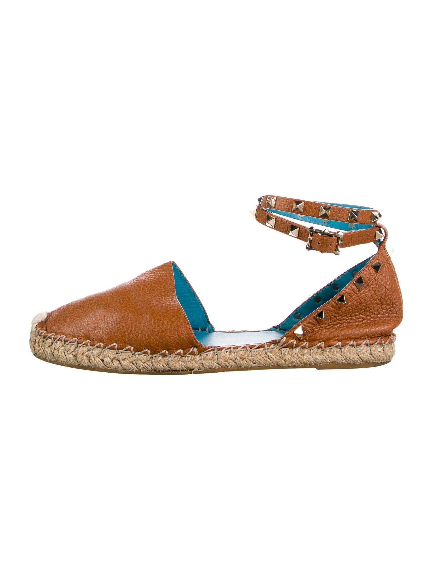 Valentino Rockstud Accents Leather Espadrilles