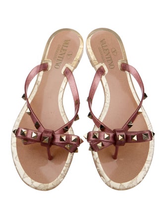 Valentino Rockstud Accents Rubber Slides