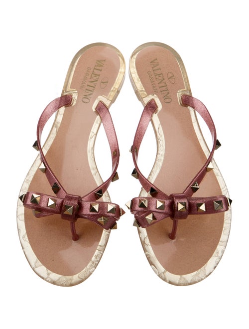 Valentino Rockstud Accents Rubber Slides