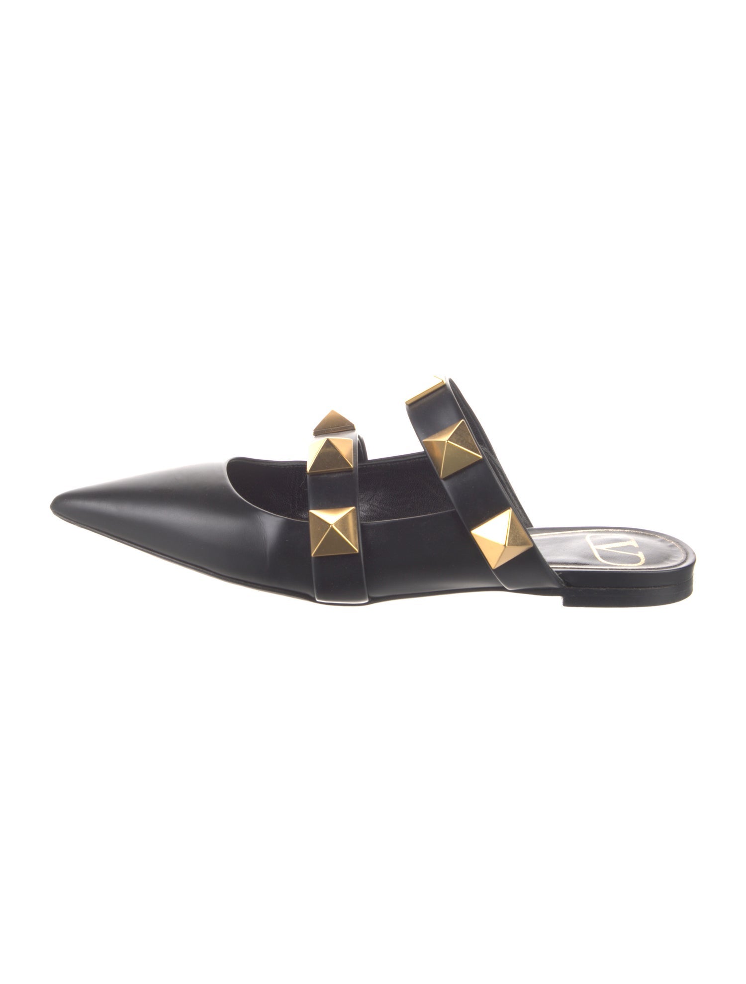 Valentino Rockstud Accents Leather Slides