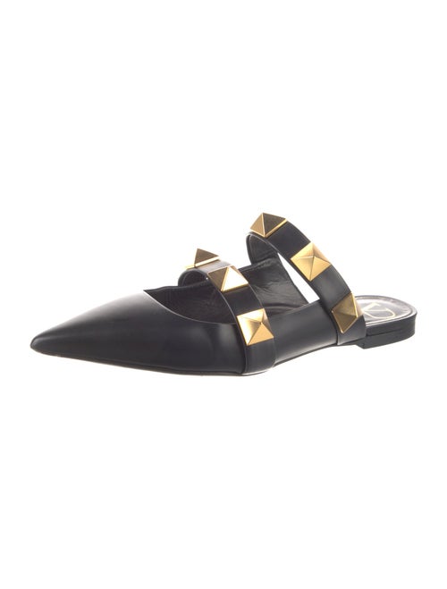 Valentino Rockstud Accents Leather Slides