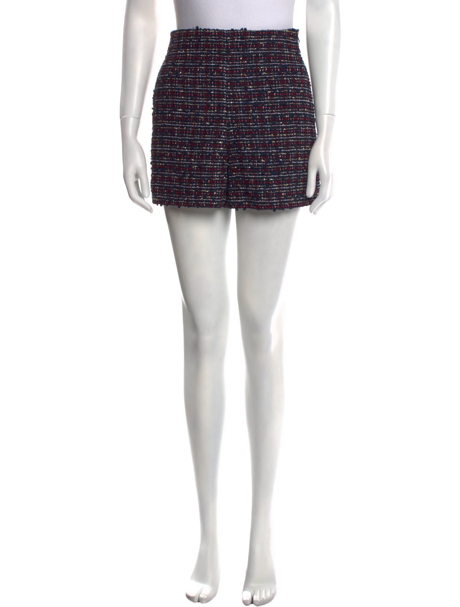 Valentino Tweed Pattern Mini Shorts