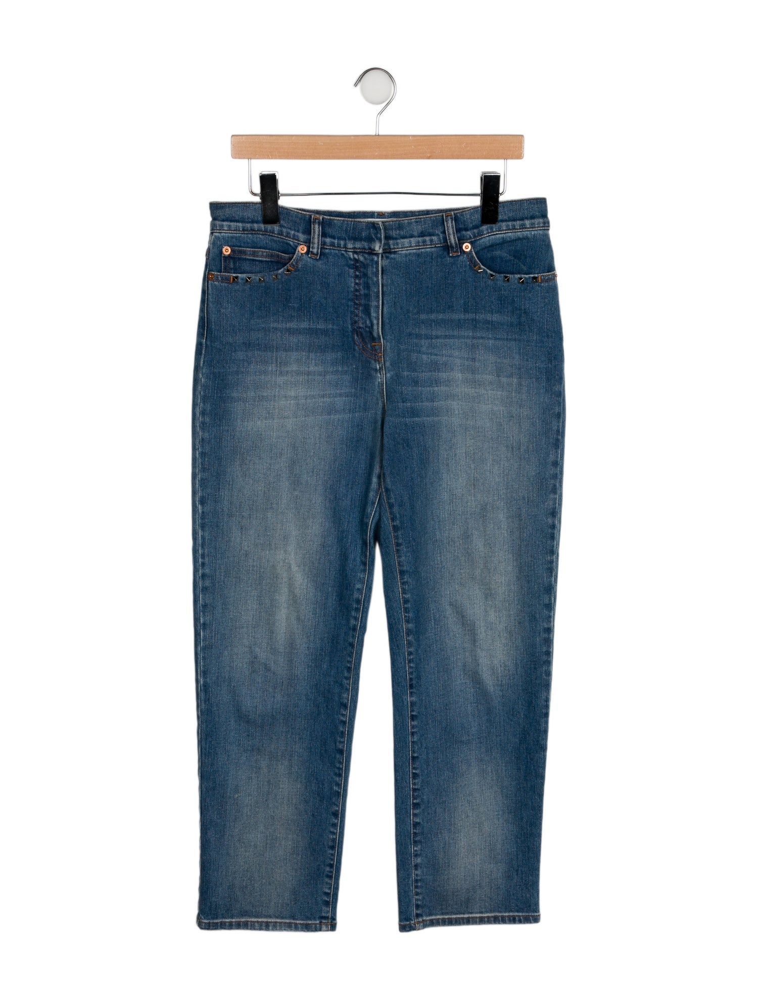 Valentino Mid-Rise Straight Leg Jeans