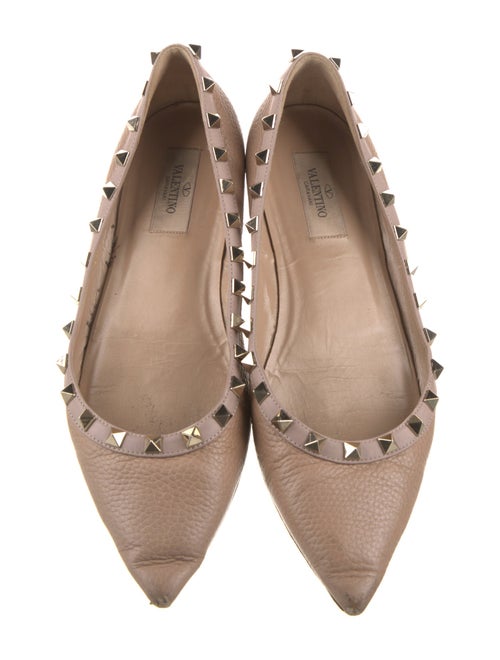 Valentino Rockstud Accents Leather Flats
