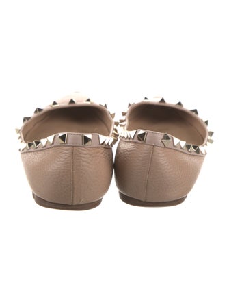 Valentino Rockstud Accents Leather Flats