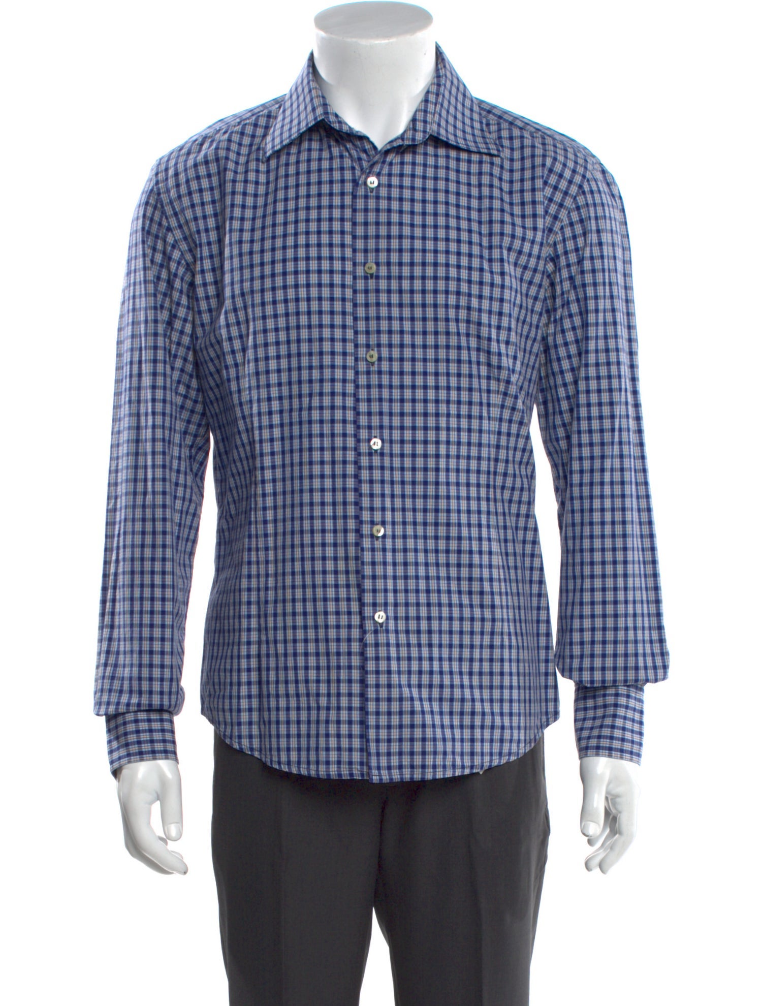 Valentino Plaid Print Long Sleeve Shirt