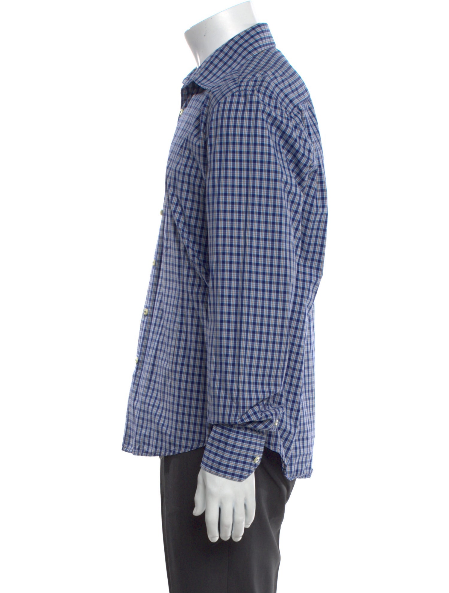 Valentino Plaid Print Long Sleeve Shirt