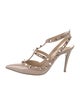 Valentino Rockstud Accents Patent Leather T-Strap Pumps