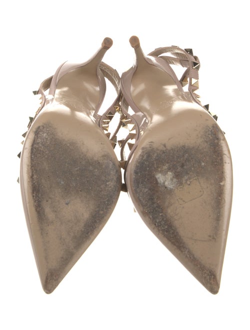 Valentino Rockstud Accents Patent Leather T-Strap Pumps