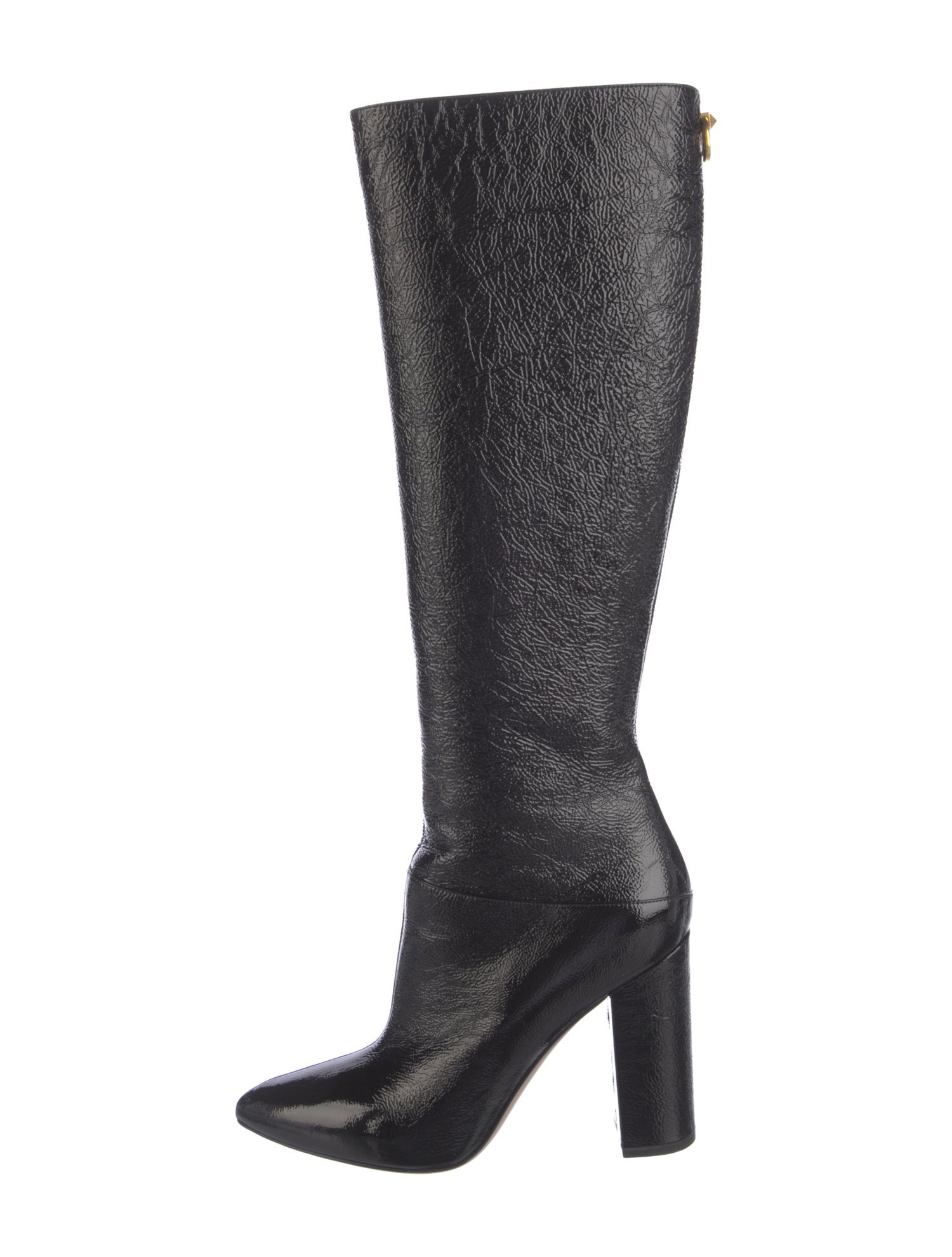 Valentino Rockstud Accents Patent Leather Boots