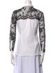 Valentino Printed Long Sleeve Button-Up Top
