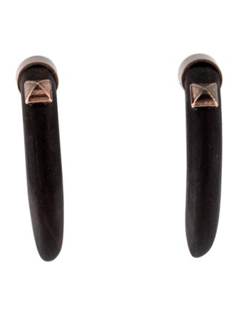 Valentino Wood Tribal Earrings