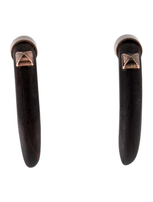 Valentino Wood Tribal Earrings