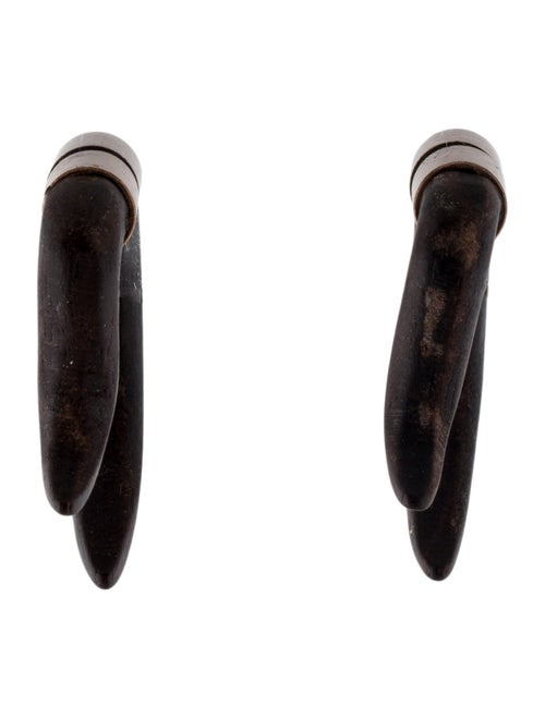 Valentino Wood Tribal Earrings