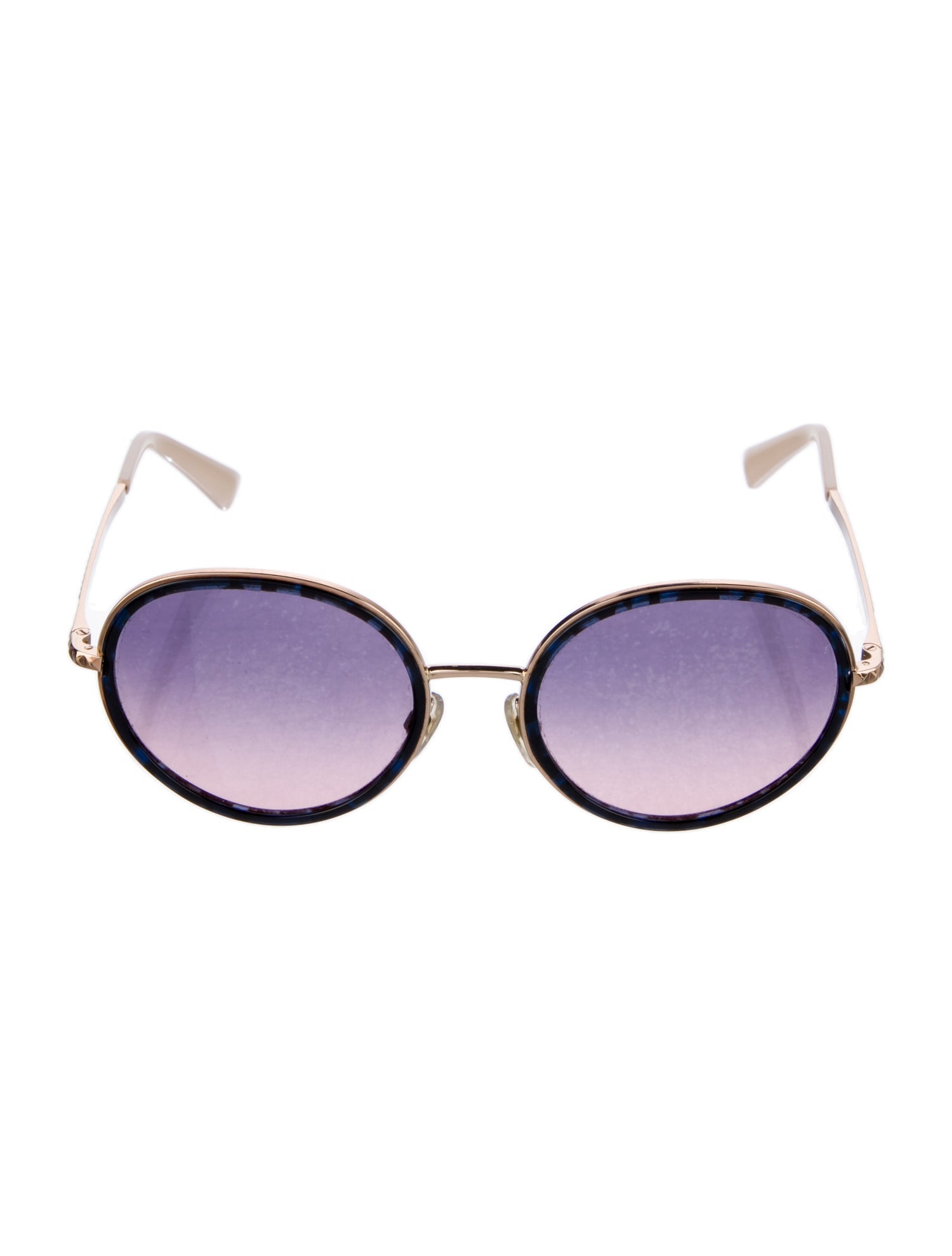 Valentino Rockstud Accents Round Sunglasses