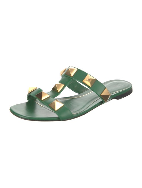 Valentino Rockstud Accents Leather Slides