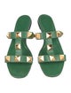 Valentino Rockstud Accents Leather Slides