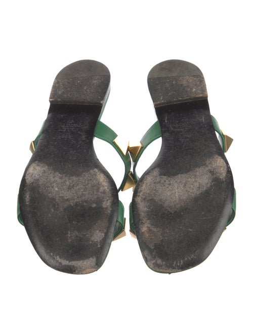 Valentino Rockstud Accents Leather Slides