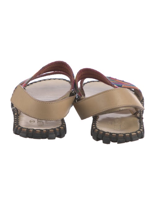 Valentino Printed Leather Trim Embellishment Slides