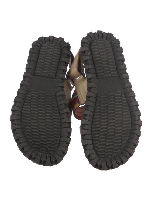 Valentino Printed Leather Trim Embellishment Slides