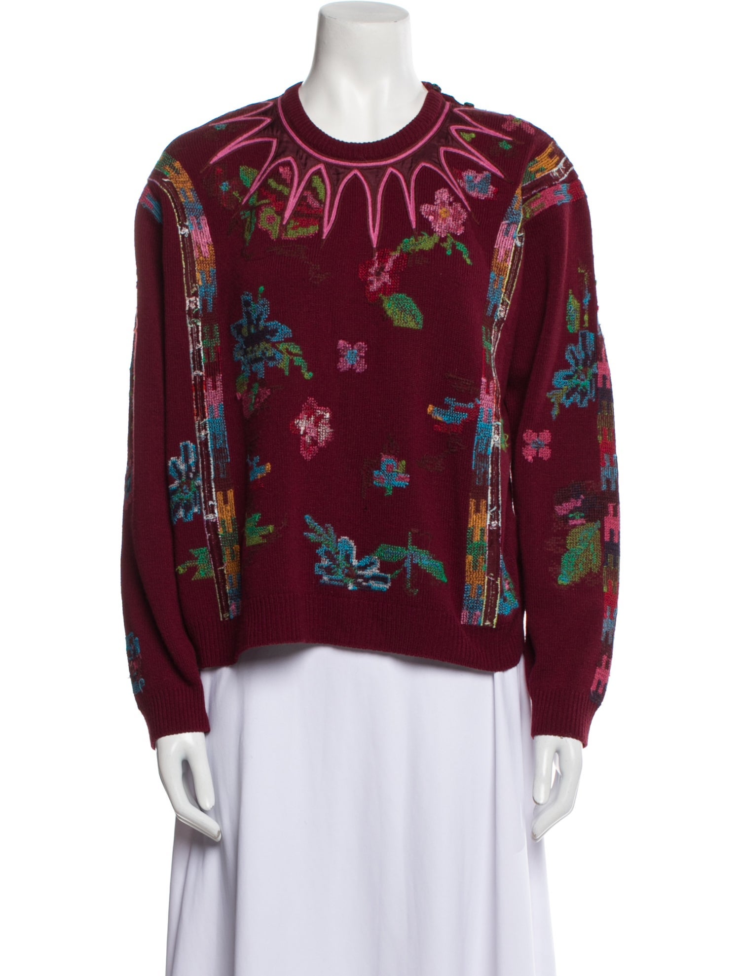 Valentino Virgin Wool Printed Sweater