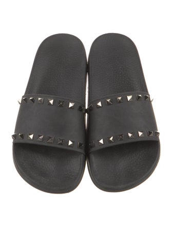 Valentino Rockstud Accents Rubber Slides