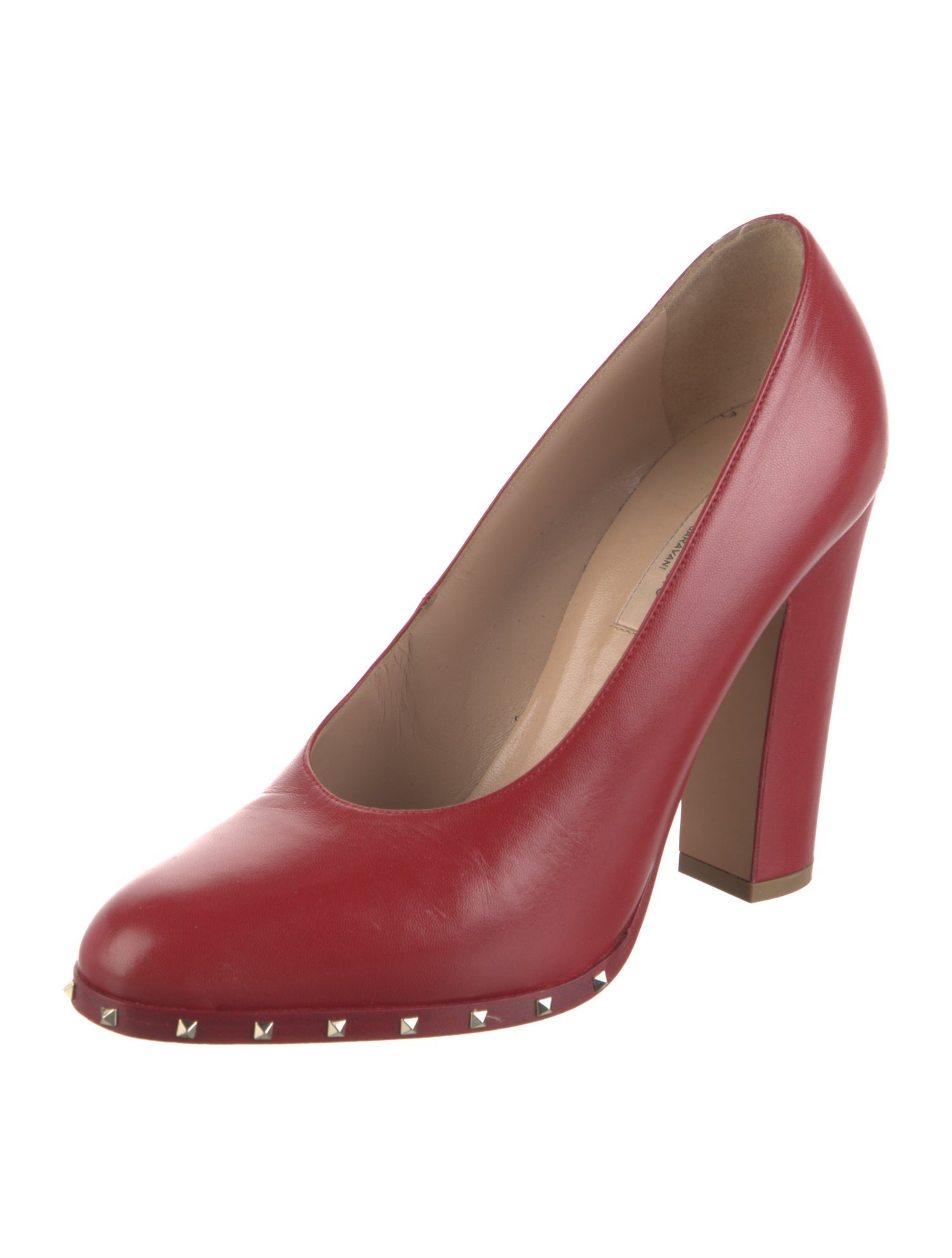 Valentino Rockstud Accents Leather Pumps