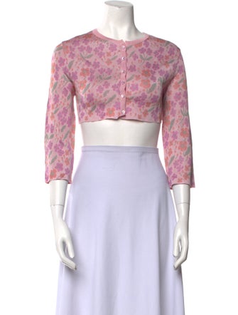 Valentino Floral Print Crew Neck Sweater