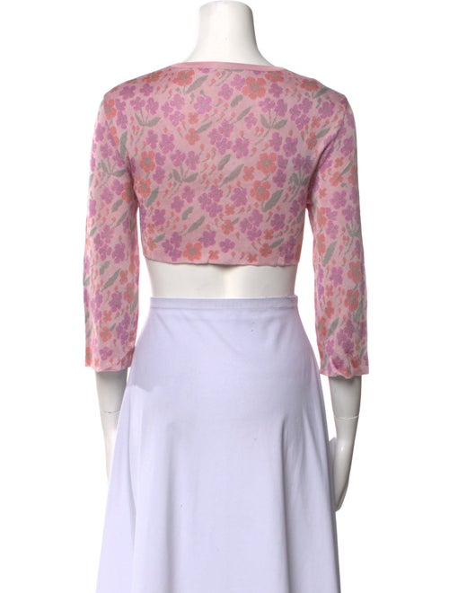 Valentino Floral Print Crew Neck Sweater