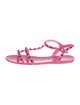 Valentino Rockstud Accents Rubber T-Strap Sandals