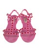 Valentino Rockstud Accents Rubber T-Strap Sandals