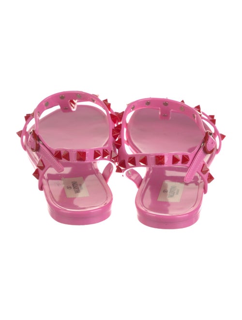 Valentino Rockstud Accents Rubber T-Strap Sandals
